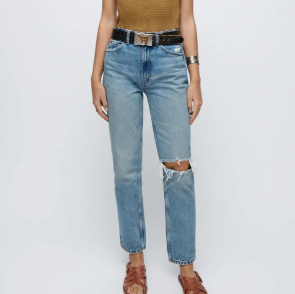 Re/Done 70s Straight Leg Organic Cotton Jeans In Worn Med Raf
